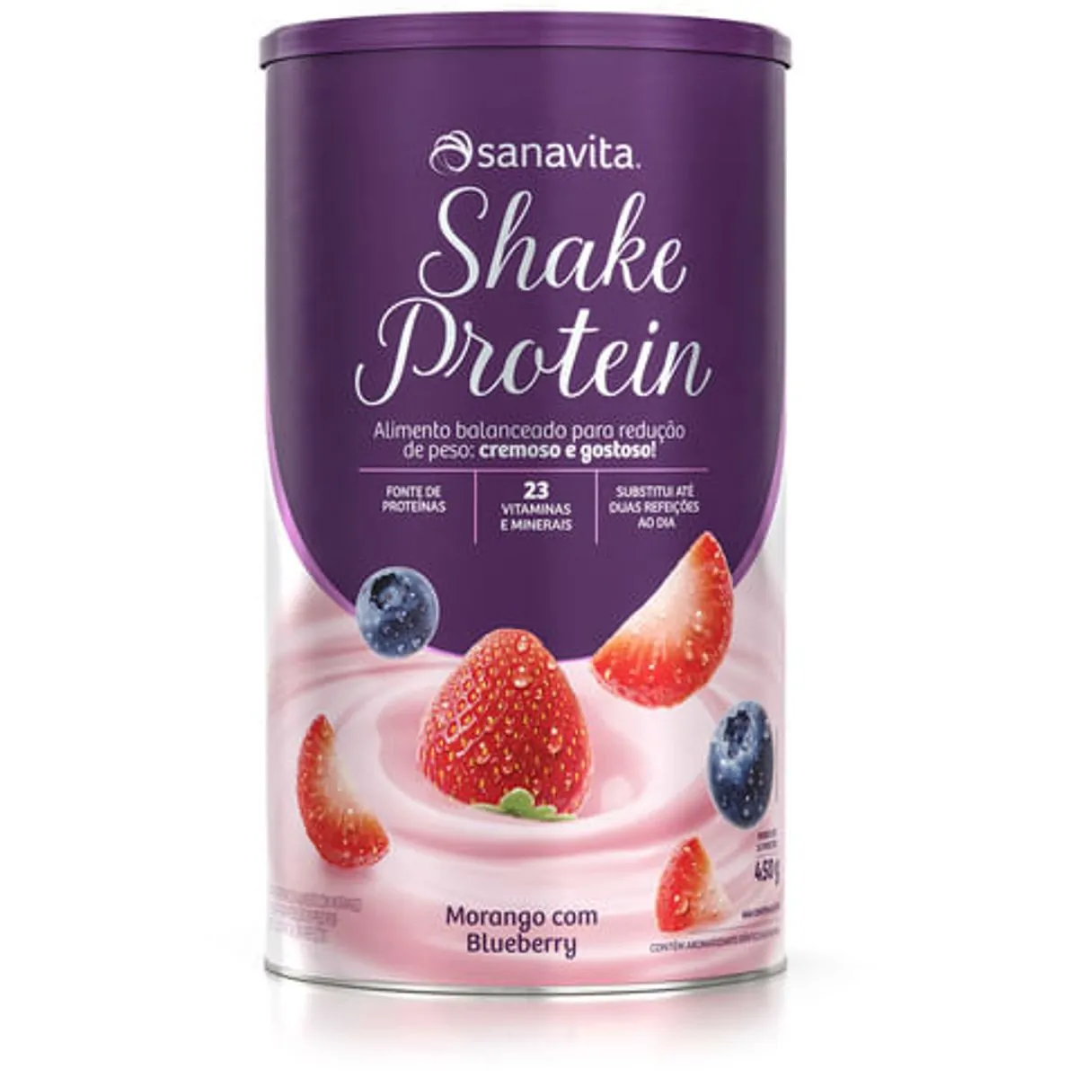 Shake Protein Morango com Blueberry 450g Sanavita