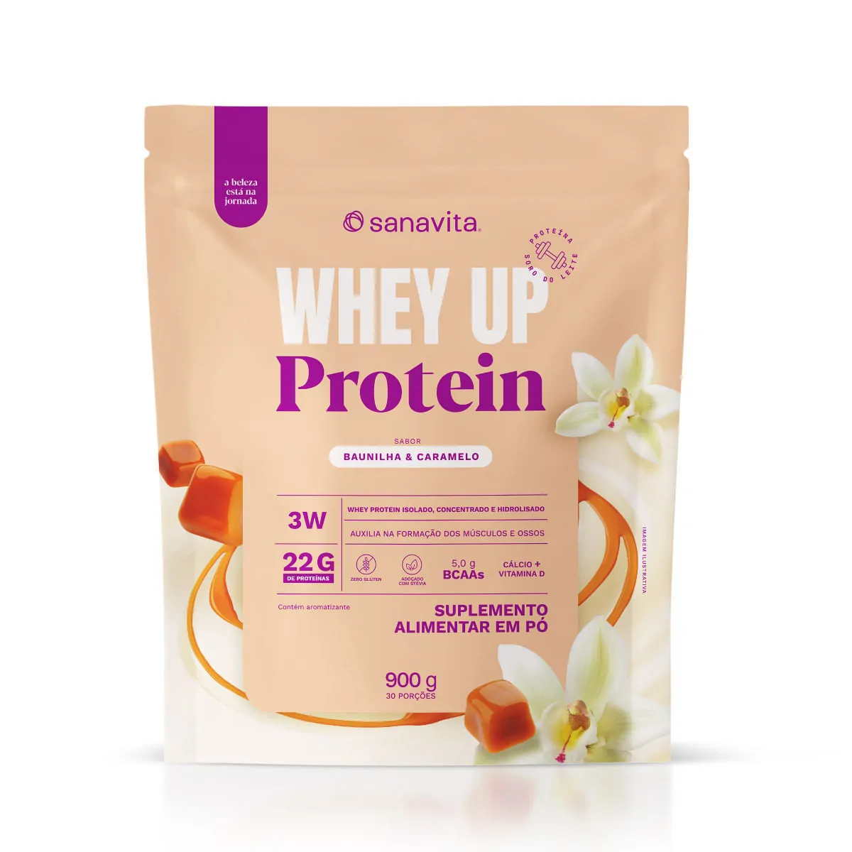Whey UP BAUNILHA E CARAMELO 900G | 30 DOSES Sanavita
