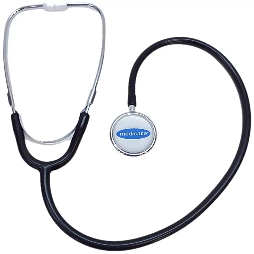 Estetoscópio Duplo Medicate - Adulto - Md-20 - Preto
