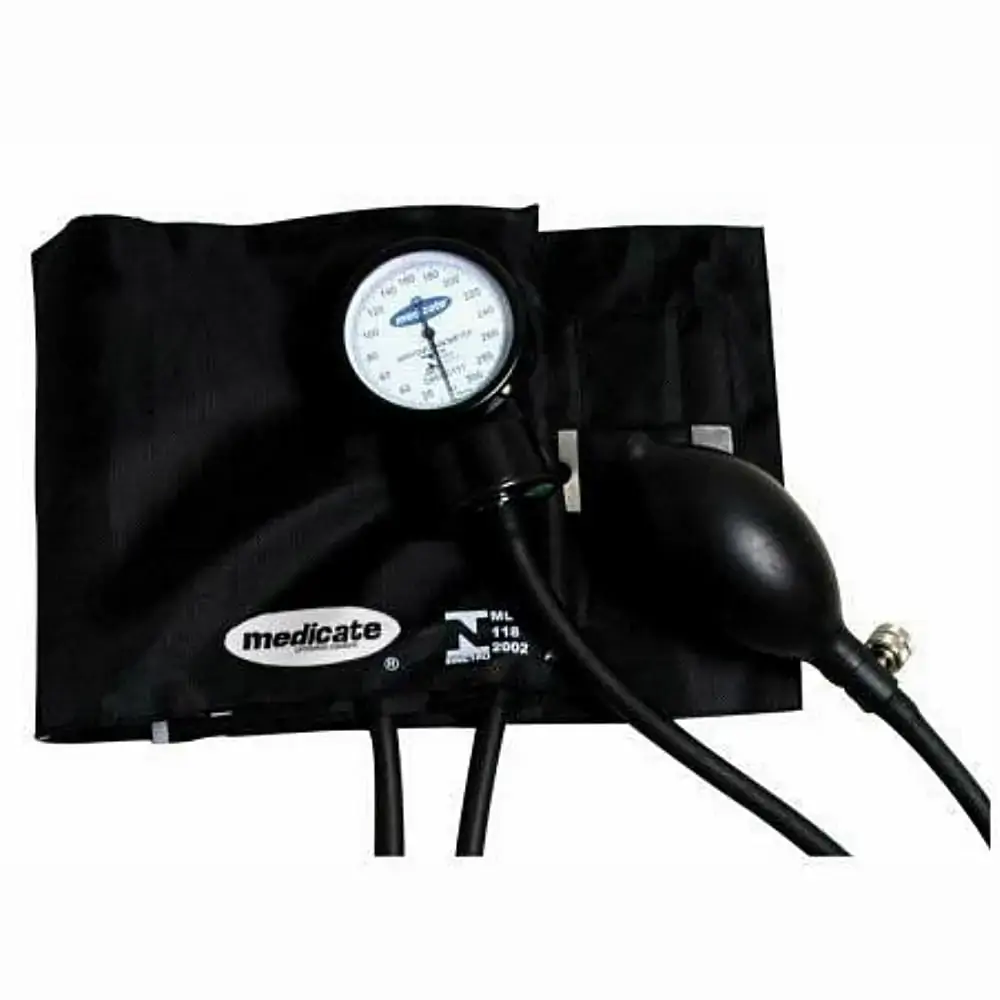 Aparelho De Pressão Medicate - Botão Metal Adulto - Preto