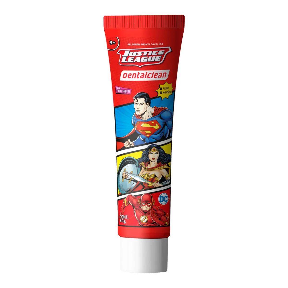 Pasta de Dente Infantil Dentalclean Liga da Justiça Tutti Frutti 50g
