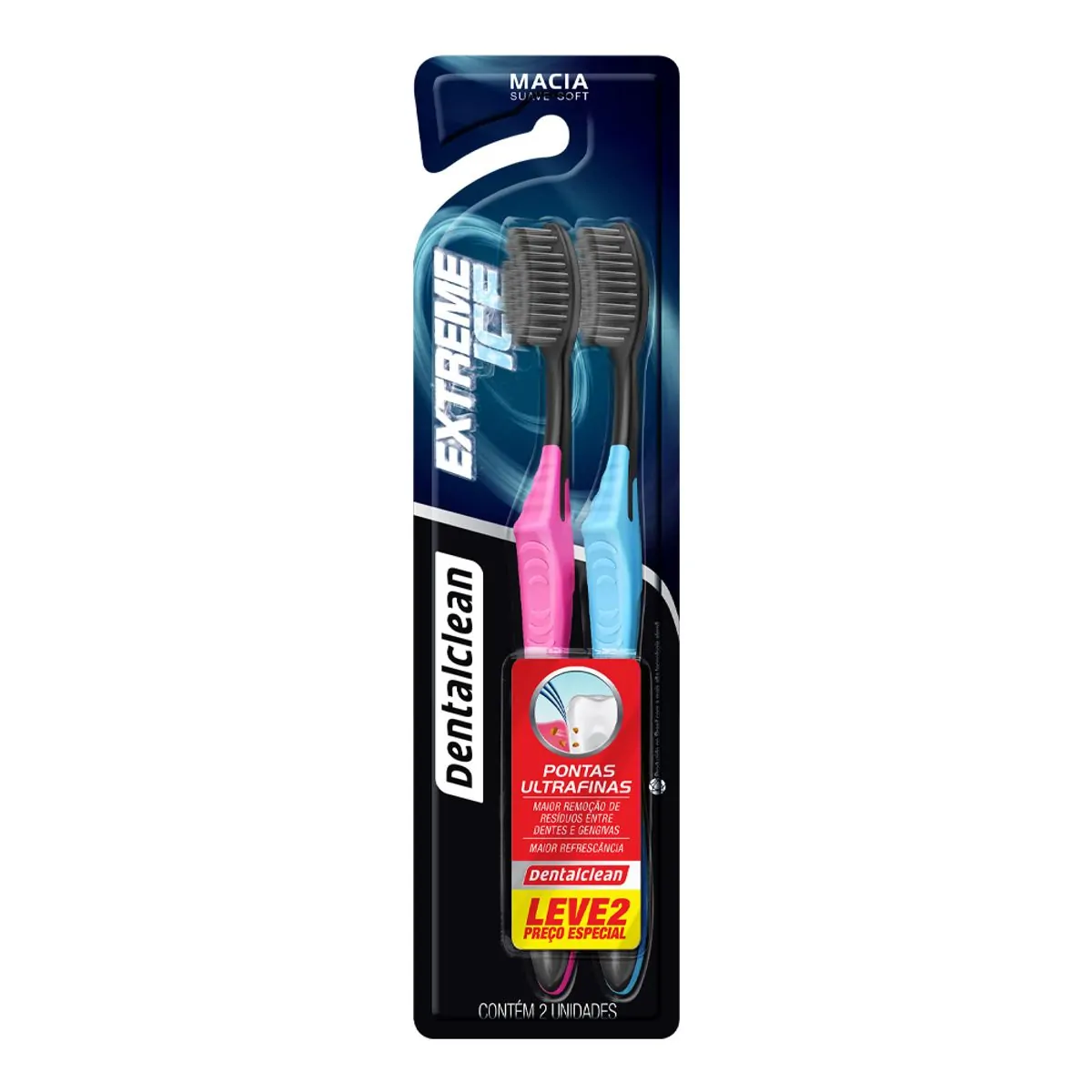 Escova Dental Clean Extreme Ice Pontas Ultra Finas 2 Unidades