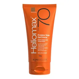 Protetor Solar Gel Creme Heliomax Efeito Base FPS70 Médio Escuro 50g