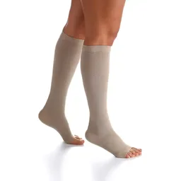 Meia Panturrilha Sigvaris Algodão Super - 30-40Mmhg - P2 - Aberta - Bege