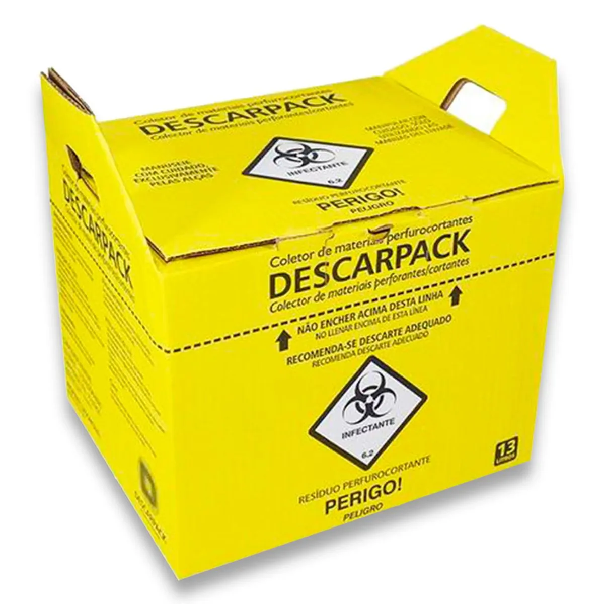 Coletor Pérfuante Cortante - Descarpack - Coletor Nr 13L Perfuante/Cortante - Descarpack
