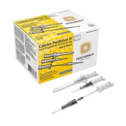 Cateter Periférico Intravenoso - Descarpack - Com Dispositivo De Segurança - 16G - Cinza