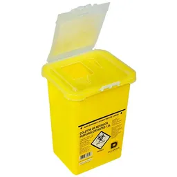 Coletor Rígido para Resíduos Perfurocortantes Descarpack - 1 litro - Amarelo