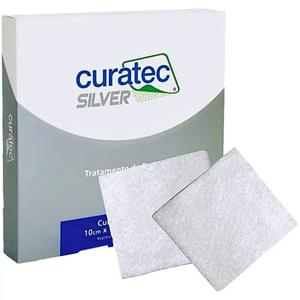 Curativo De Alginato De Cálcio E Prata Silver Iv Curatec - 10 X 10 Cm
