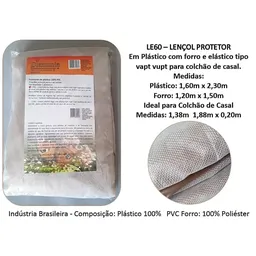 Lençol Protetor Diamante para Colchão Casal - Com Forro Enxuto - 1,38x1,88x0,20m