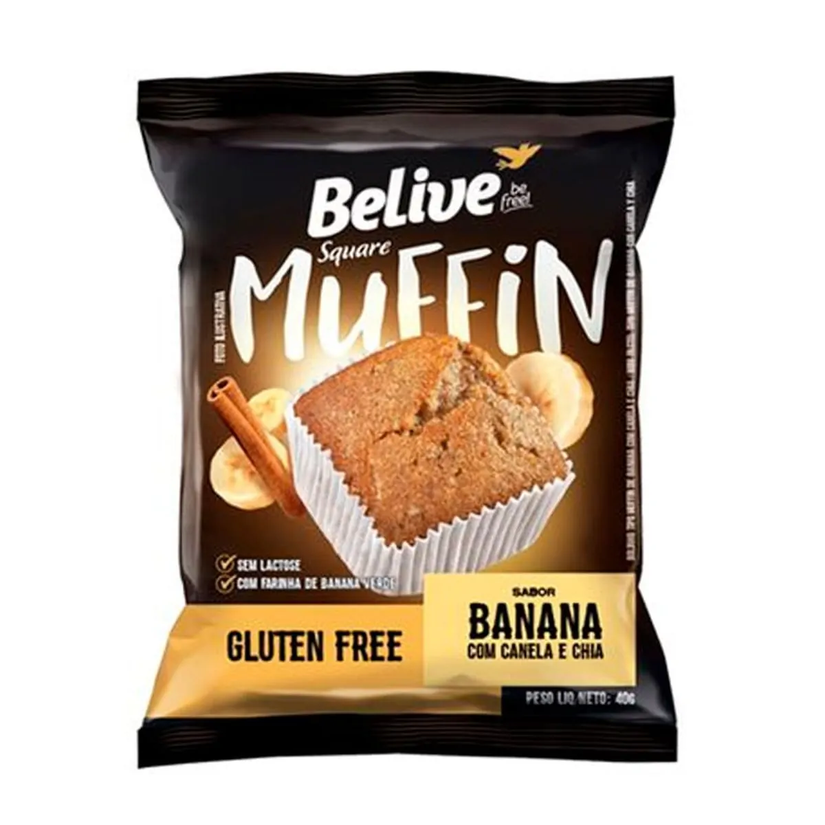 Muffin Banana Canela e Chia 40g - Belive