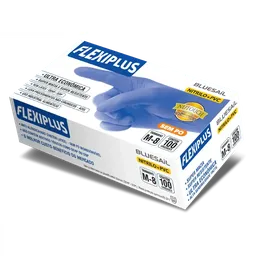 Luvas de Procedimentos Sem Pó Nitrilo+PVC Flexiplus Azul - Cx 100un - Blue Sail - GG
