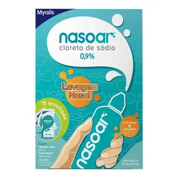 Cloreto De Sódio Granulado Nasoar 15 Unidades + Lavador Nasal
