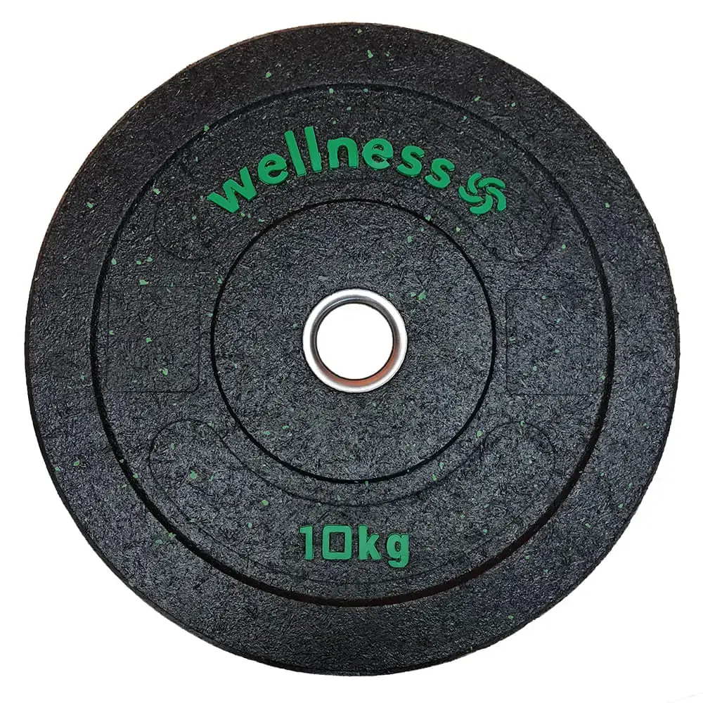 Anilha Olímpica Borracha Verde New Bumper Plate 10kg Wellness - WK007