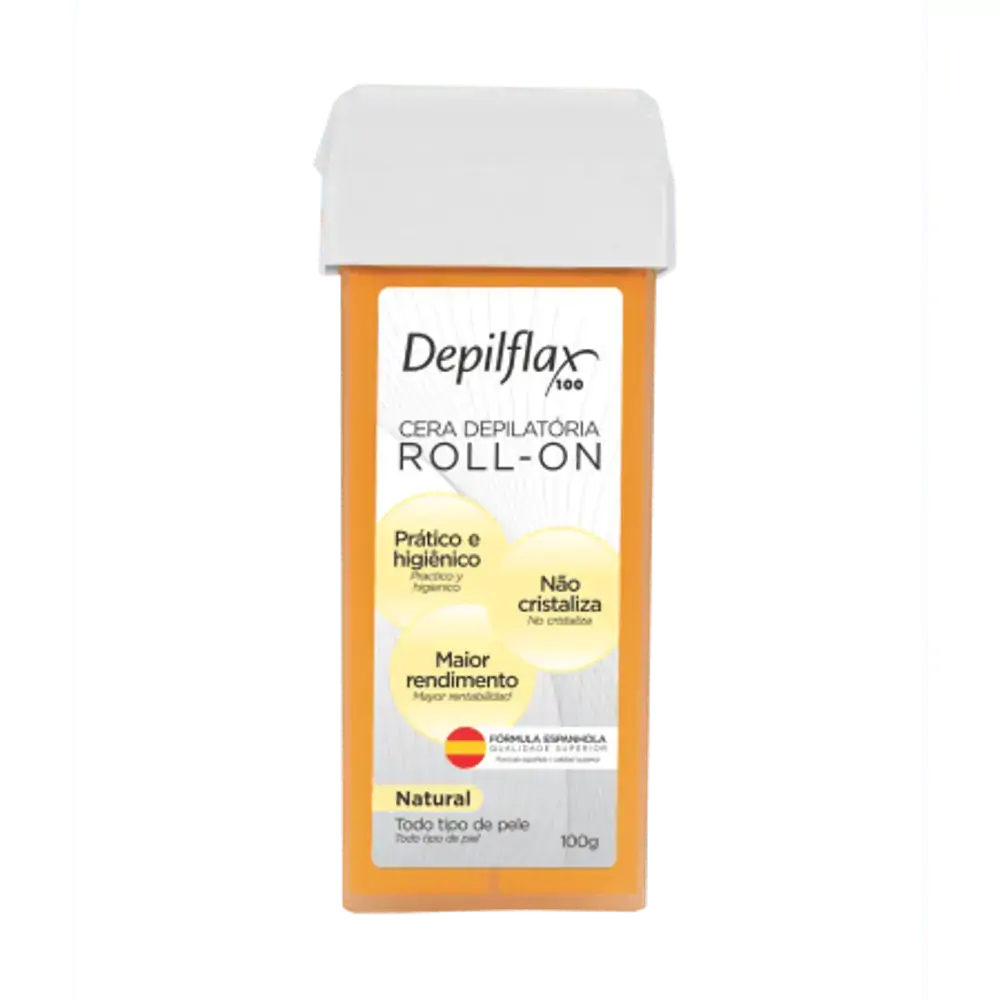 Cera Roll-on Natural - Depilflax - Refil 100g - Cera Roll-On Natural - Depilflax - Refil 100g