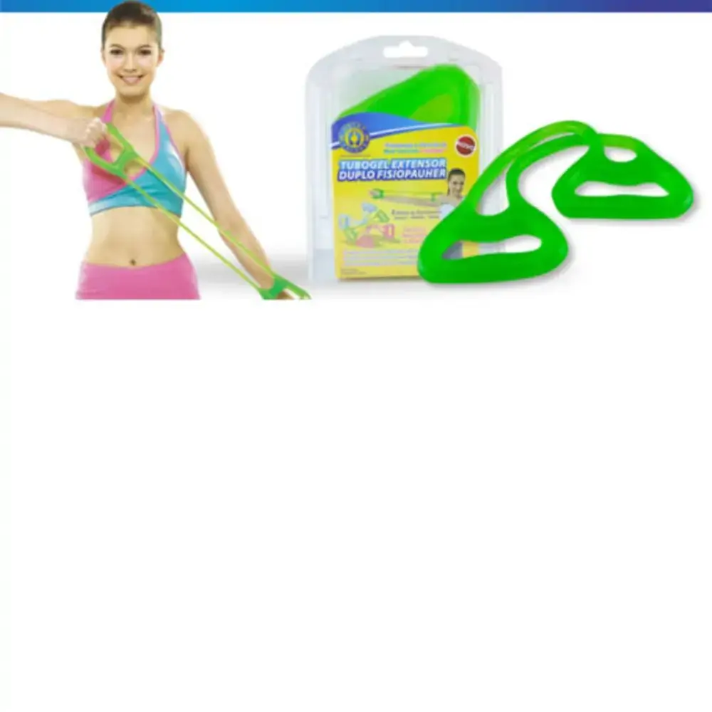 Tubogel Extensor Duplo Para Exercícios e Fisioterapia Fisiopauher FG 28 Orthopauher Verde