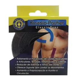 Faixa Para Kinesio-Pauher 5Cmx5M - Preto