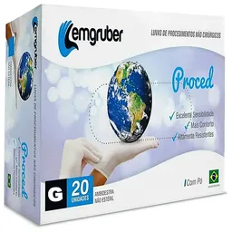 Luva De Procedimentos Proced Lemgruber - Com Pó - 20 Unidades - Tam G