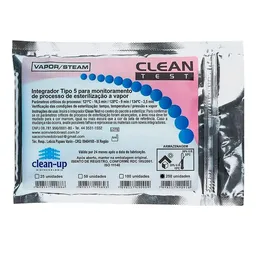 Indicador Integrador Químico Classe 5 Vapor Clean Test com 250 - Clean UP