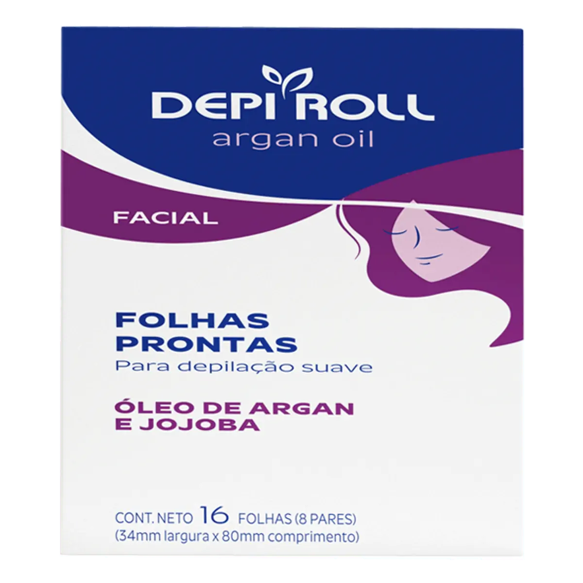 Folha Depilatória Facial Depi Roll Argan Oil 16 Unidades