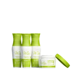 Portier Cremoso Caracoles Kit Shampoo + Condicionador + Leave-in + Máscara 250ml