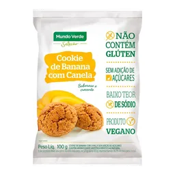 Biscoito Cookie Vegano Mundo Verde Seleção Banana Com Canela 100g