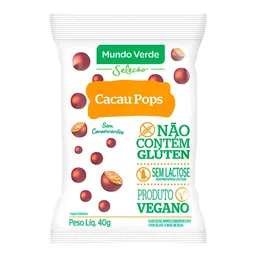 Cacau Pops Mundo Verde Seleção Flocos De Arroz Vegano Cobertura Chocolate 40g
