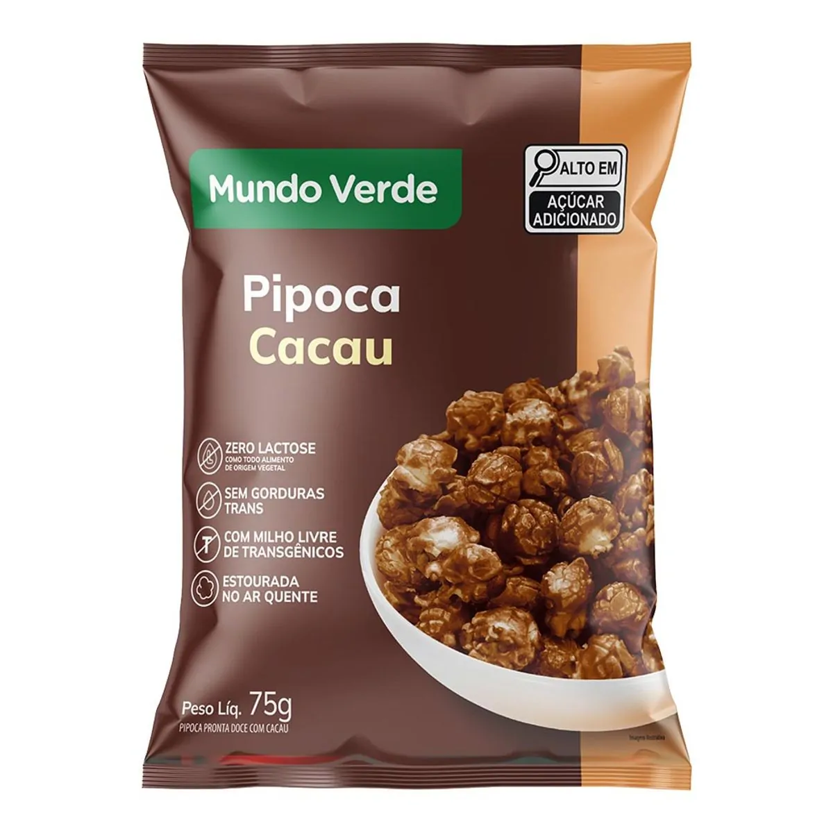 Pipoca Doce Pronta Mundo Verde Cacau 75g