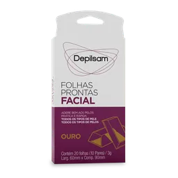 Folhas Prontas Facial Depilsam Ouro 10 Pares