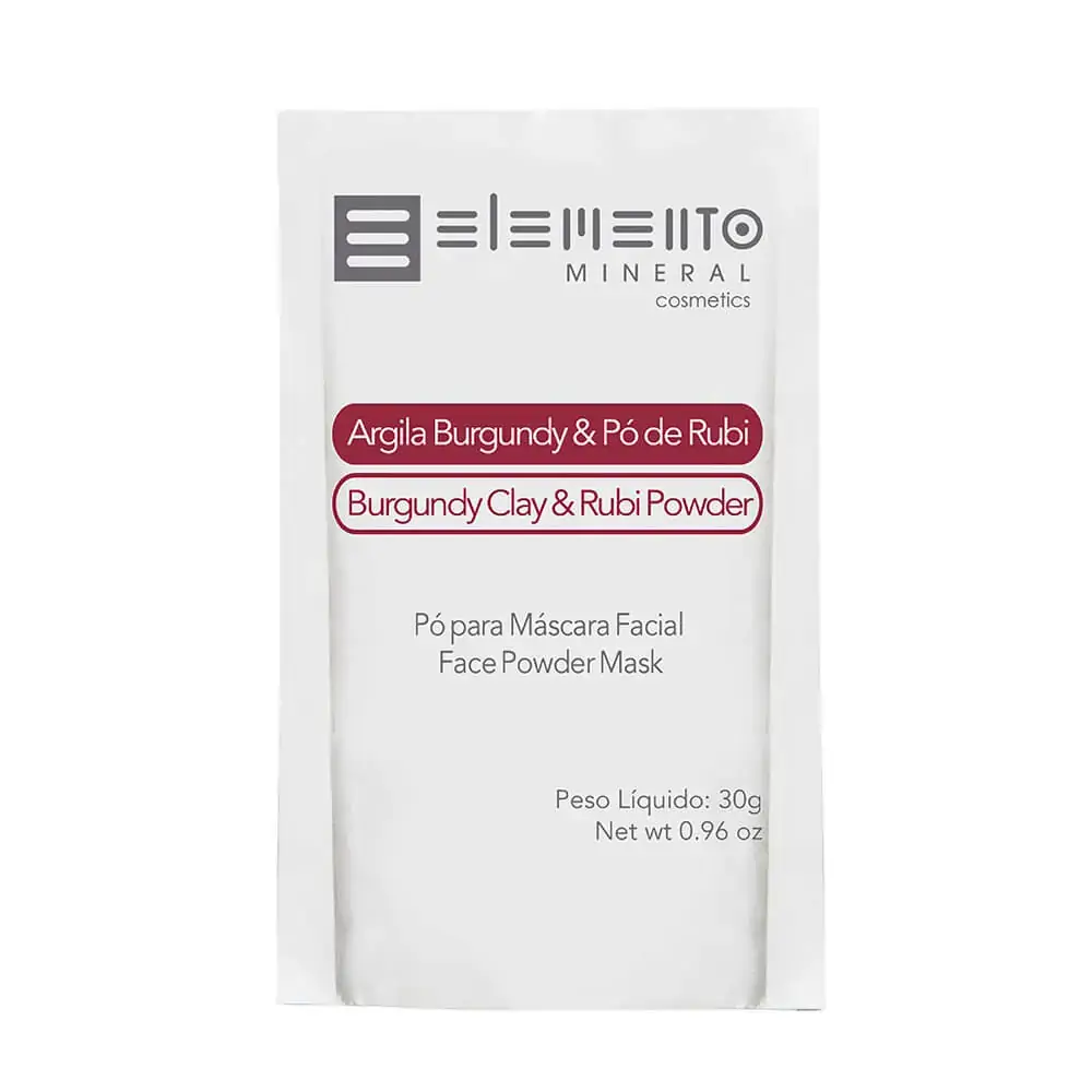 Argila Burgundy com Pó de Rubi 30g - Elemento Mineral