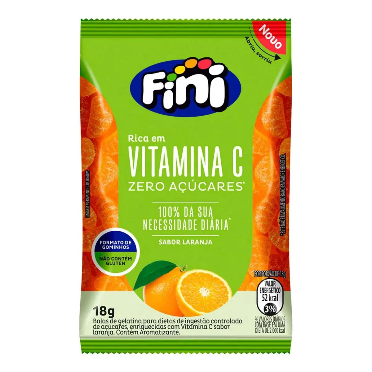 Balas de Gelatina Fini Natural Sweets Vitamina C 18g