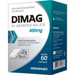 Dimag Di-Magnesio Malato 400mg Maxinutri 60 Capsulas