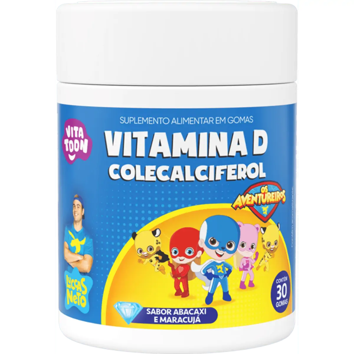 Suplemento Alimentar Vitatoon Luccas Neto Vitamina D Abacaxi e Maracujá 30 Gomas