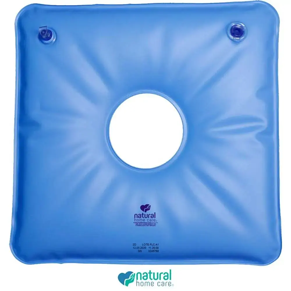 Almofada Inflável Ar e Água Quadrada com Orificio Natural Home Care