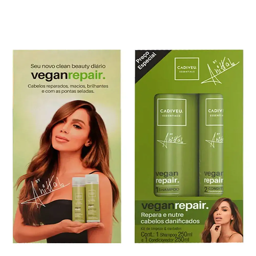 Cadiveu Essentials Vegan Repair Kit - Shampoo 250ml + Condicionador 250ml