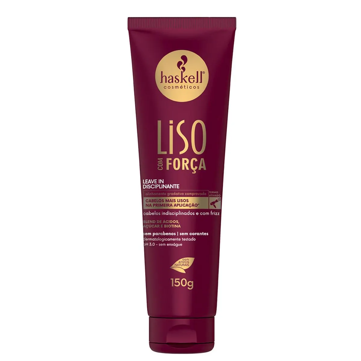 Leave In Disciplinante Liso Com Força Haskell 150g