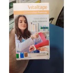 Atadura Elastica Vitaltape Cohesive Bege 10Cm X 4,5M Bandagem Elastica