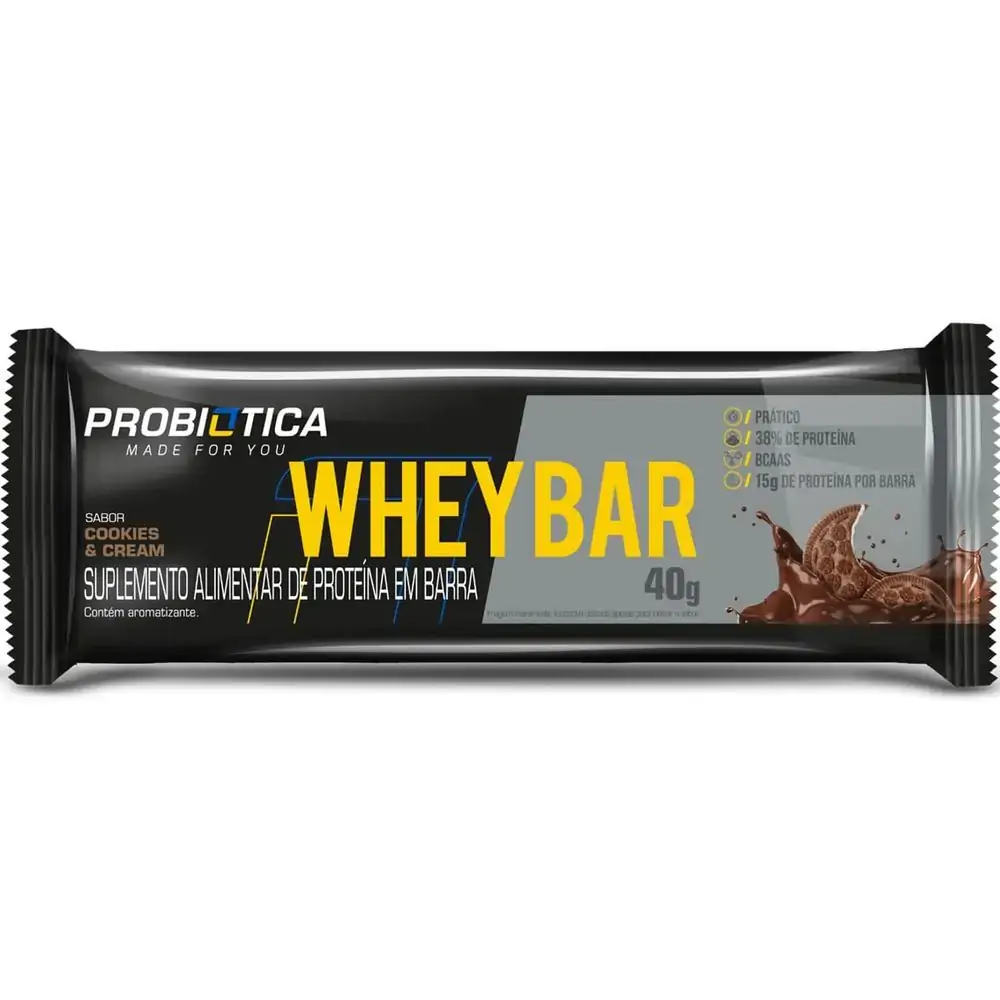 Whey Bar Cookies&Cream - Probiótica - 40g