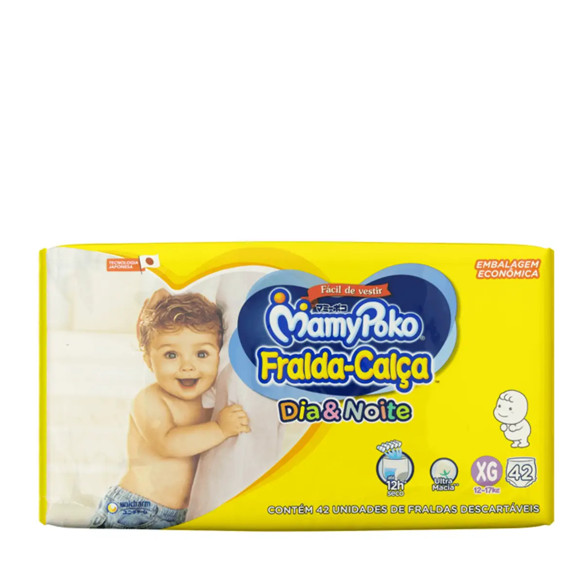 Fralda Descartável Infantil Calça MamyPoko Dia & Noite XG 42 Unidades