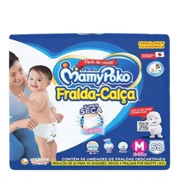 Fralda Calça MamyPoko Seca Roupinha M 58 Unidades