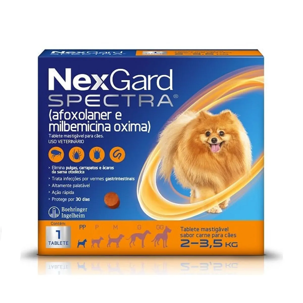 Antipulgas e Carrapatos NexGard Spectra para Cães de 2 a 3,5kg 1 Tablete