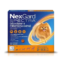 Antipulgas e Carrapatos NexGard Spectra para Cães de 2 a 3,5kg 1 Tablete