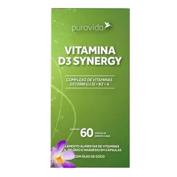 Suplemento Alimentar Puravida Vitamina D3 60 cápsulas