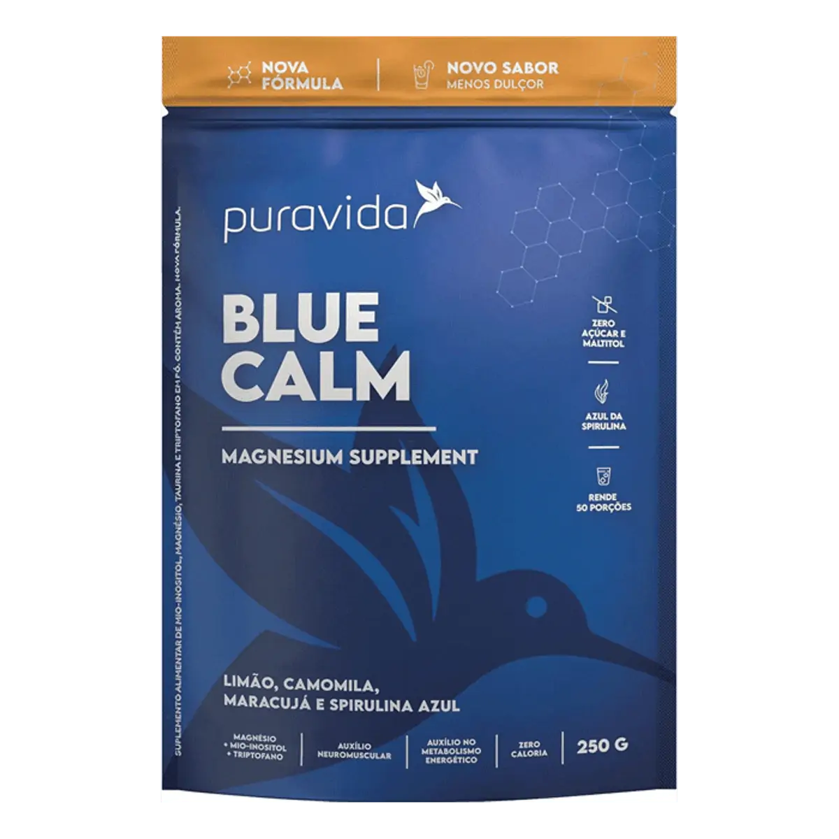 Suplemento Alimentar Puravida Blue Calm Pouch Sono 250g
