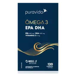 Ômega 3 + Vitamina E Puravida 120 Cápsulas Softgel