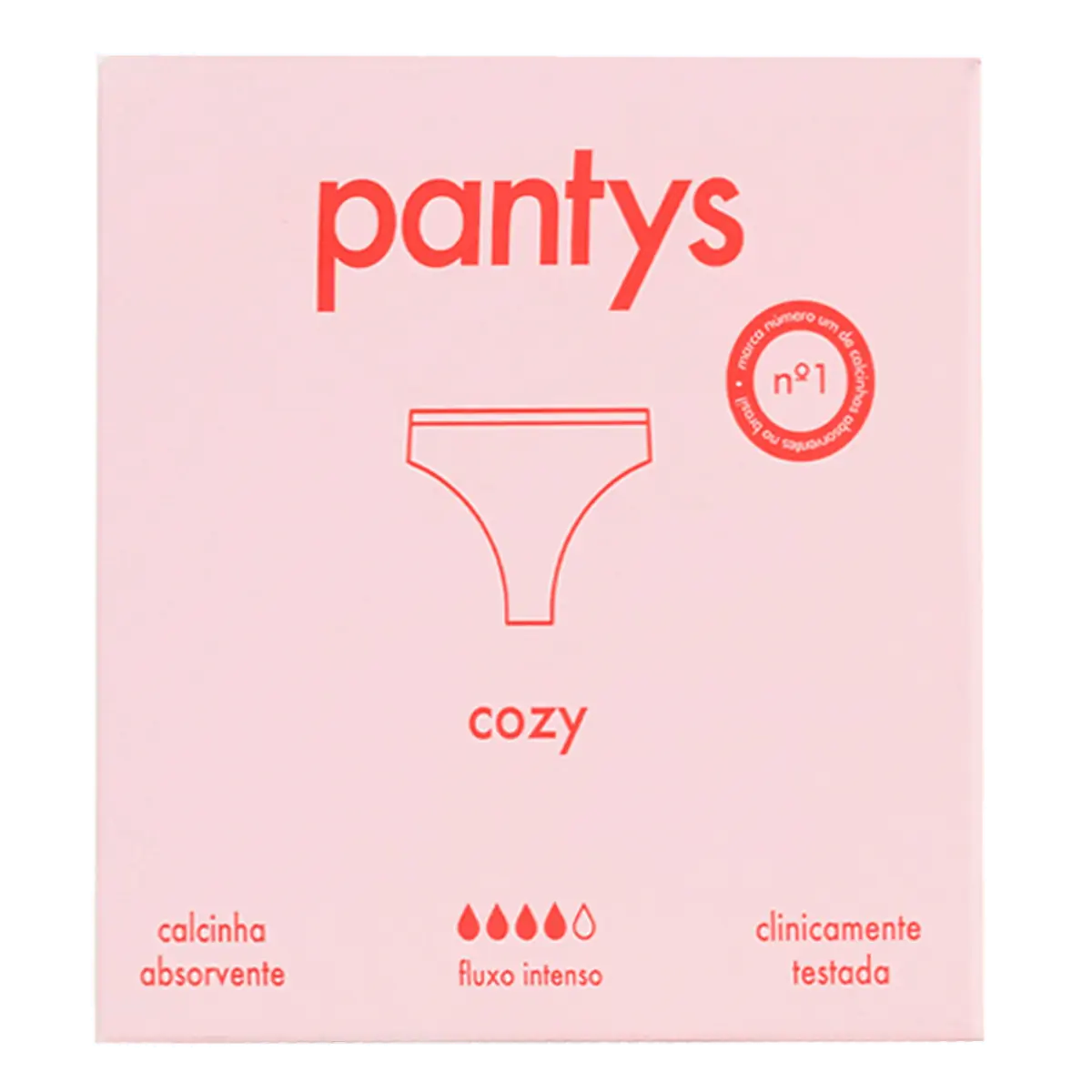 Calcinha Absorvente Pantys Cozy Reutilizável Tamanho P Fluxo Intenso 1 Unidade