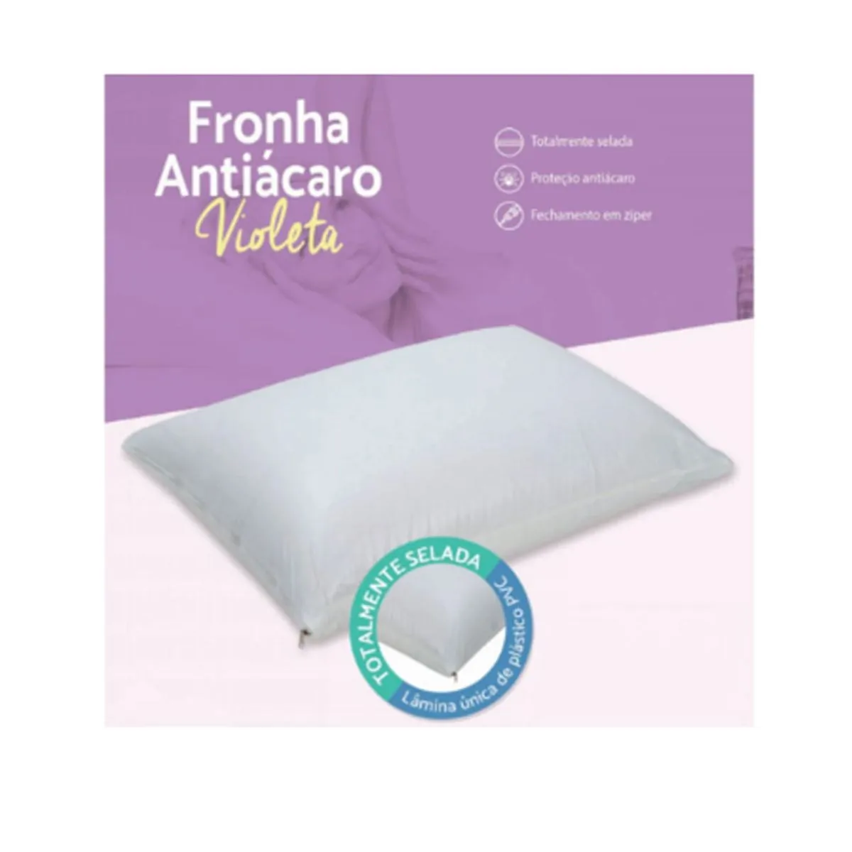 Fronha Antiácaro Violeta - Natural Home Care Violeta
