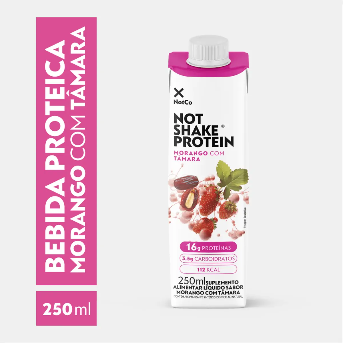 Bebida Proteica NotCo NotShake Protein 16g de Proteina Morango com Tamara 250ml