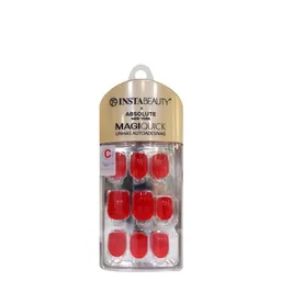 Unhas Postiças Curta Autocolante Quadrada Pintada Absolute New York Magiquick Candy Red 24 Unidades