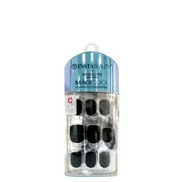 Unhas Postiças Curta Autocolante Quadrada Pintada Absolute New York Magiquick Eclipse Black 24 Unida