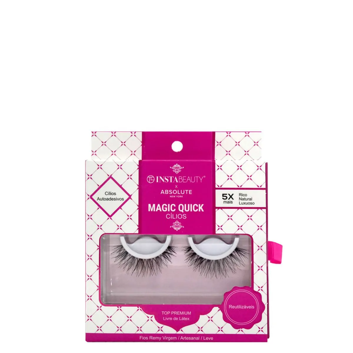 Cílios Postiços Longo Natural Absolute New York Magiquick 601 Preto 1 Par